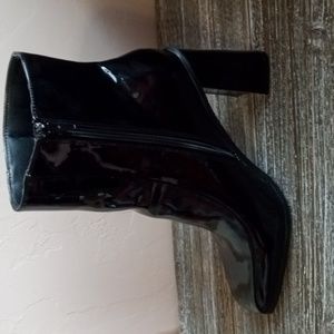 French Connection - black Faux Leather Capri Heel Booties Size 11